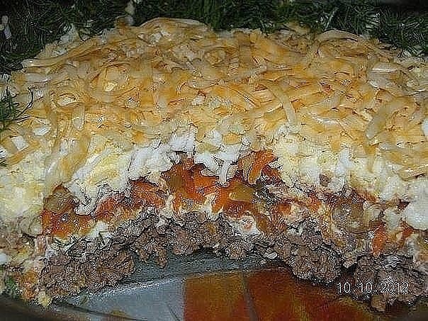 Вкусный слоеный салат с печенью рецепт