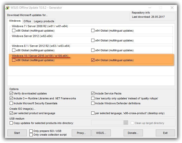 WSUS Offline Update 11.0.2 + rus программа обновления