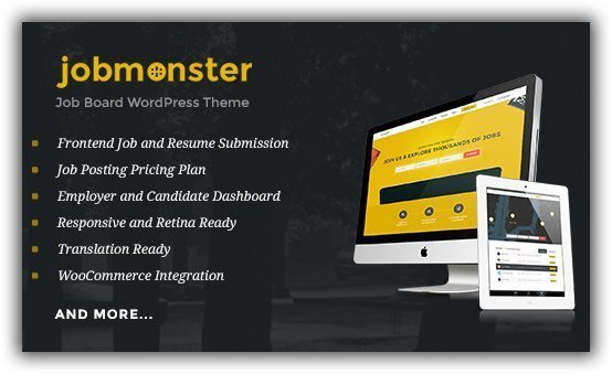 Jobmonster 4.4.1 биржа труда адаптивный шаблон wordpress