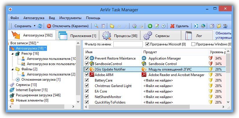 AnVir Task Manager 9.1.2 Final + Portable программа менеджер процессов