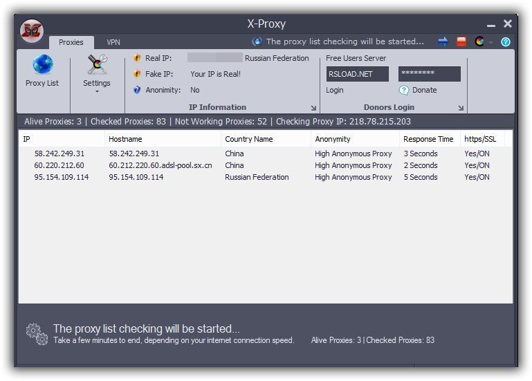 X-Proxy 6.1.0.17 программа анонимности в сети
