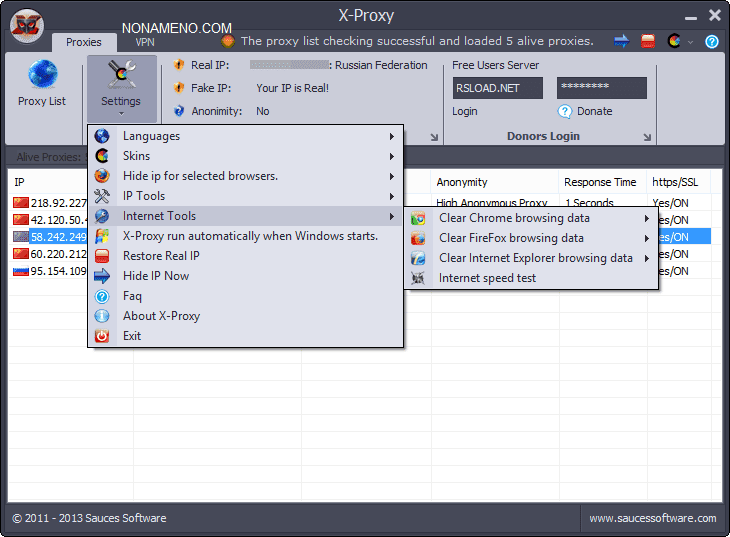 X-Proxy 6.1.0.19 анонимайзер