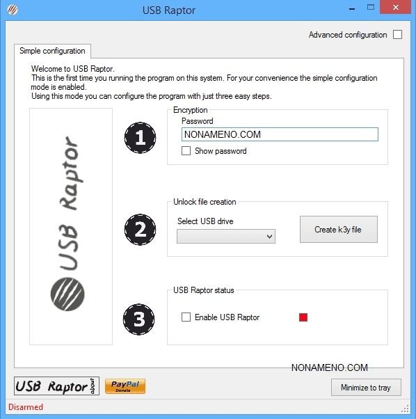 USB Raptor 0.12.72.898 ключ блокировки