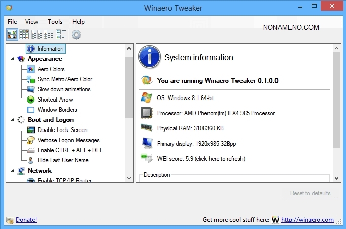 Winaero Tweaker 0.10.0.0 оптимизация Виндовс