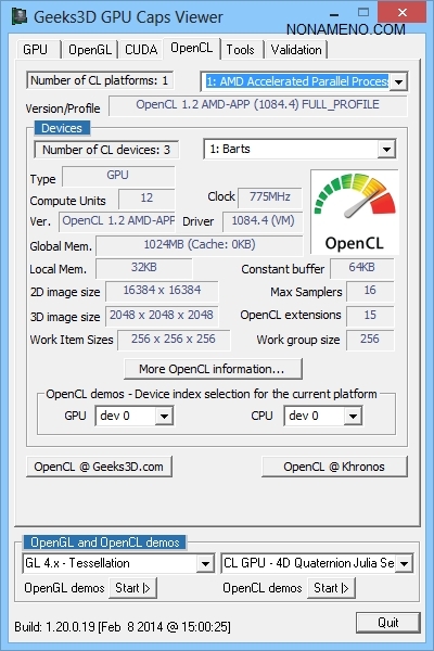 GPU Caps Viewer 1.39.0.0 тестирование видеокарты