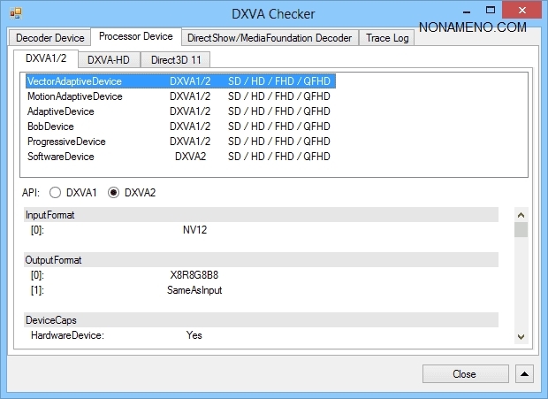DXVA Checker 4.1.2 + Portable просмотр поддержки аппаратного ускорения видеокартой