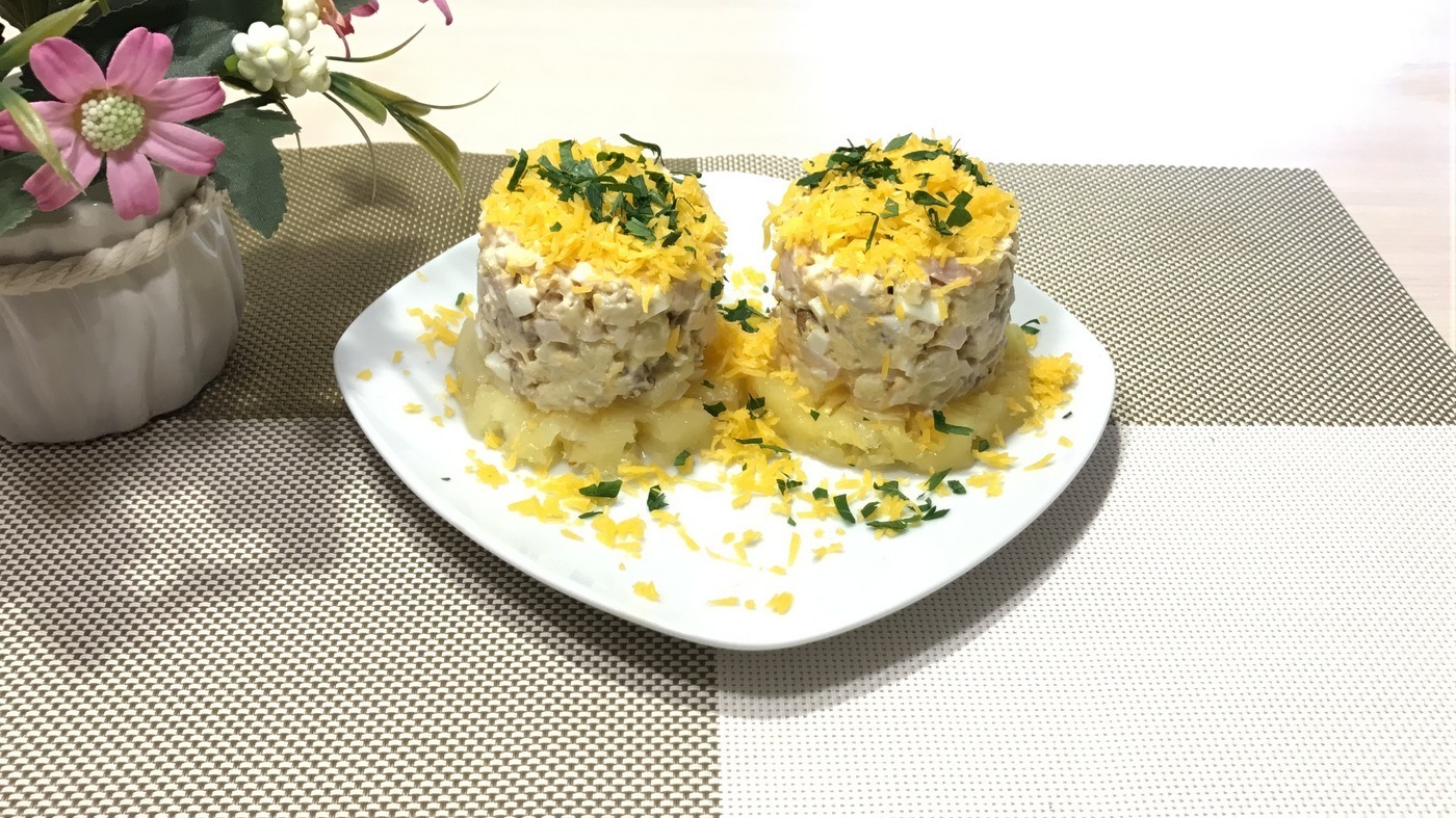 Салат дамский каприз с курицей рецепт пошагово Салат дамский каприз с курицей рецепт пошагово