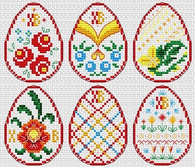 Схема вышивки крестом для пасхальных яиц 94