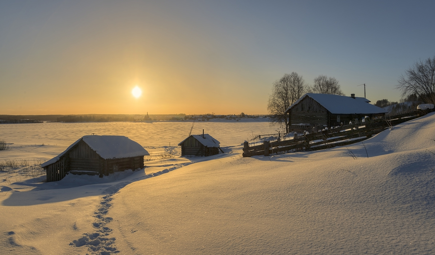 Карельская деревня зимой