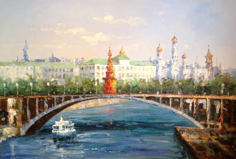 Москва река рисунок