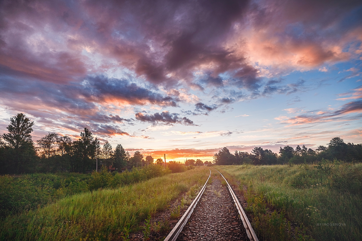 Фото рассвет дорога