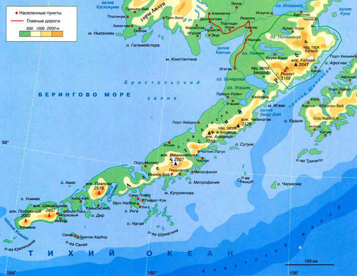 Алеутские острова северной америки карта