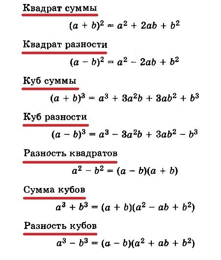 Квадрат разности равен квадрату суммы